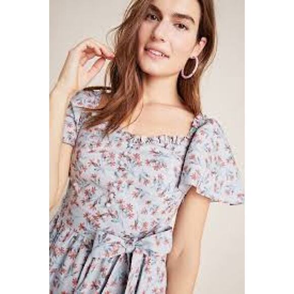 ANTHROPOLOGIE Gal Meets Glam  Marianna Floral Midi Dress Size 2 MISSING SASH - Picture 7 of 7